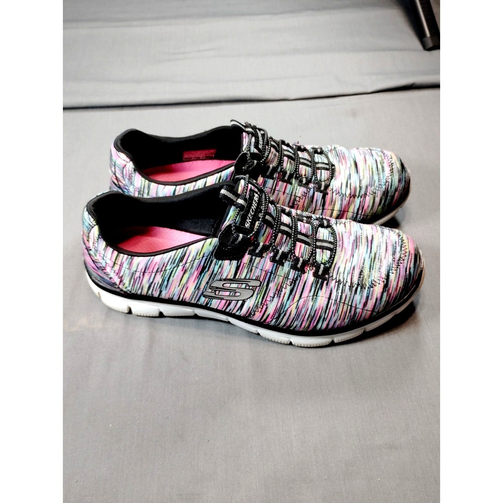 Skechers Women 9.5 Empire Game On Black Multicolor Slip‎ On Sneaker Shoes 12414 - Picture 4 of 12